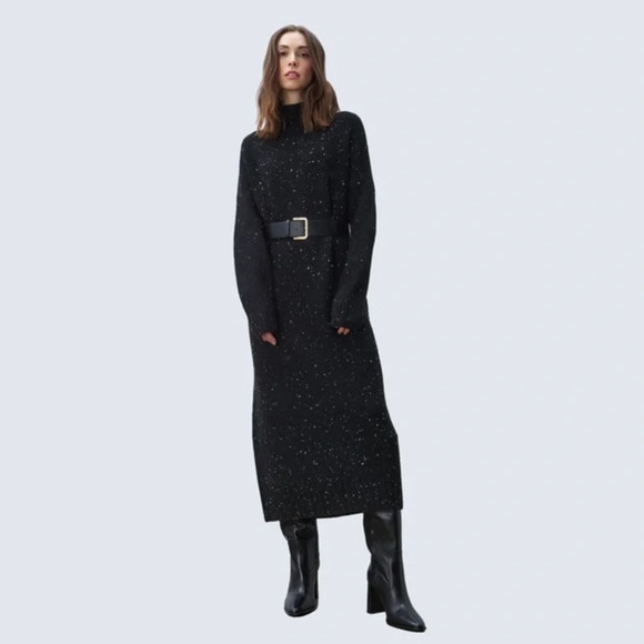 Line the Label Winton Flecked Sweater Dress  Night Sky - Picture 1 of 3